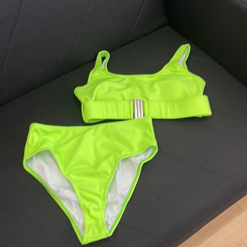 Neon Green Two Piece Swimsuit